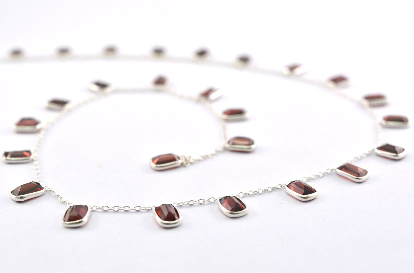 Garnet Rosary Chain - 925 Silver Gold, 4.00mm #2
