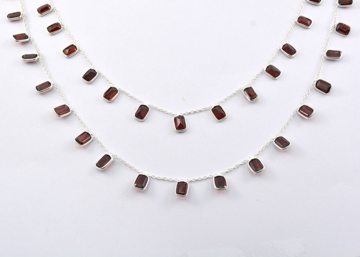 Garnet Rosary Chain - 925 Silver Gold, 4.00mm #2