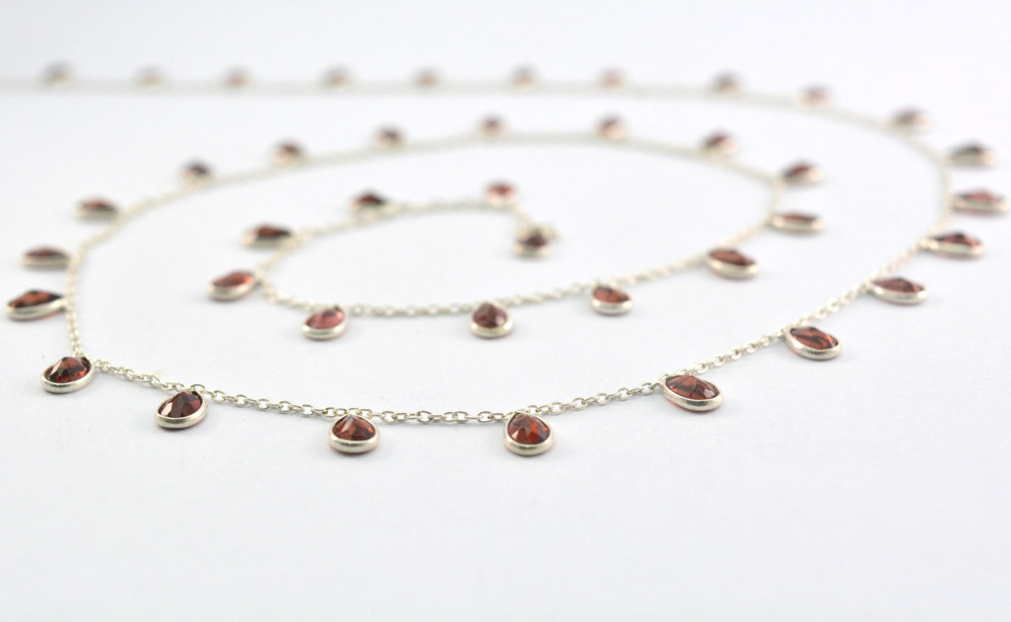 Garnet Rosary Chain - 925 Silver Gold, 4.00mm #3