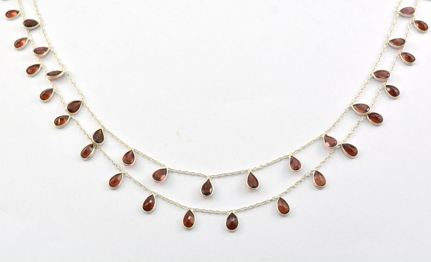 Garnet Rosary Chain - 925 Silver Gold, 4.00mm #3