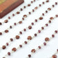 925 Silver Gold Rosary Chain with Garnet -