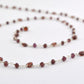 925 Silver Gold Rosary Chain with Garnet -