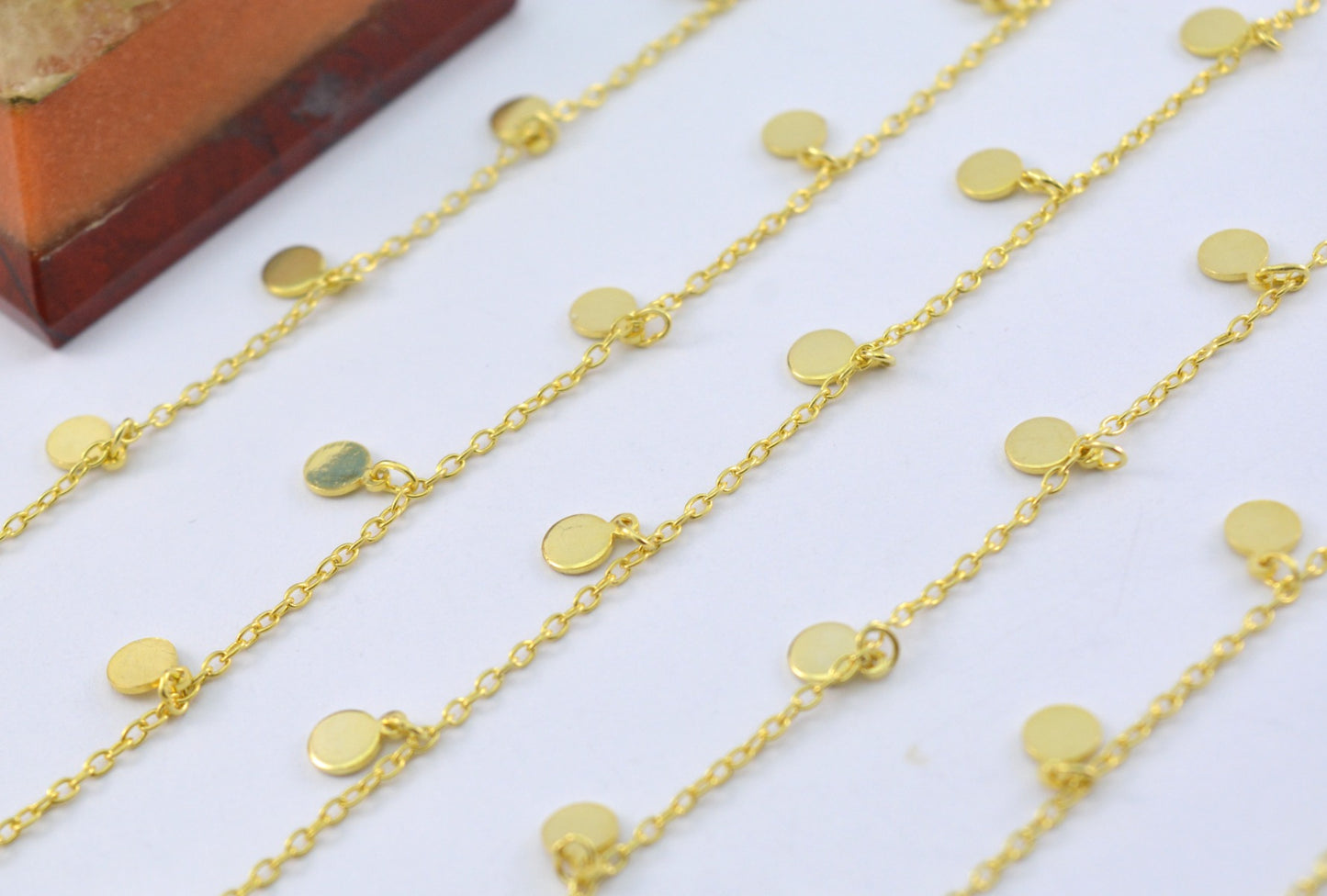 Stone Rosary Chain - 925 Silver Gold, 5mm