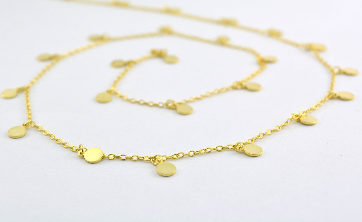 Stone Rosary Chain - 925 Silver Gold, 5mm