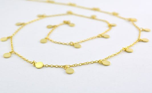 Stone Rosary Chain - 925 Silver Gold, 5mm - view 3