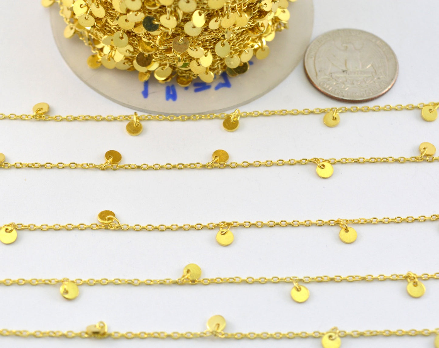 Elegant Stone Rosary Chain in 925 Silver Gold - 4mm #2