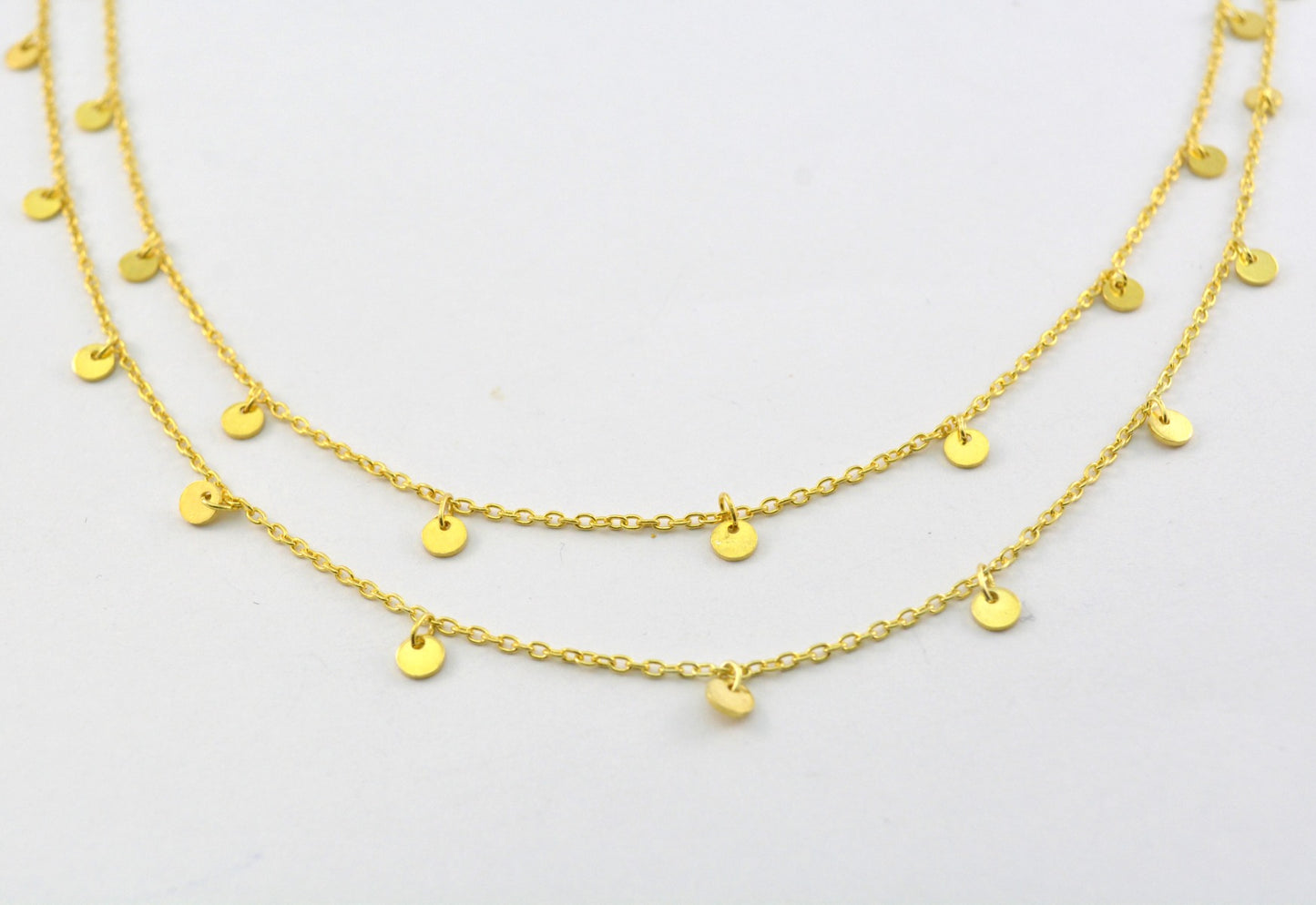 Elegant Stone Rosary Chain in 925 Silver Gold - 4mm #2