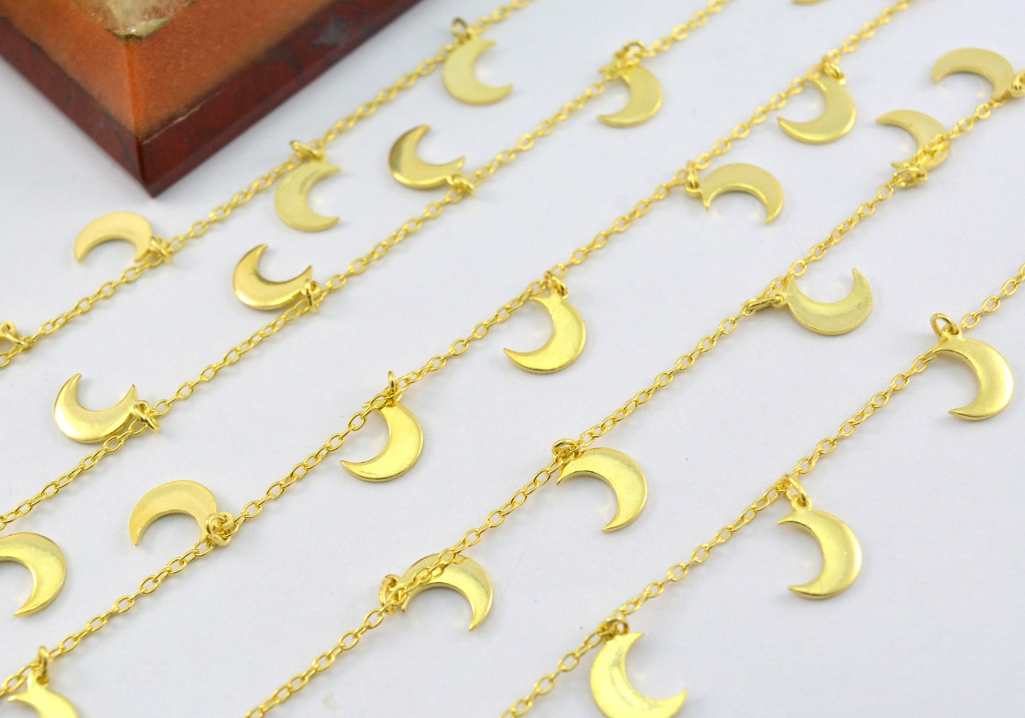 925 Silver Gold Rosary Chain with Stone - 3.50mm #3