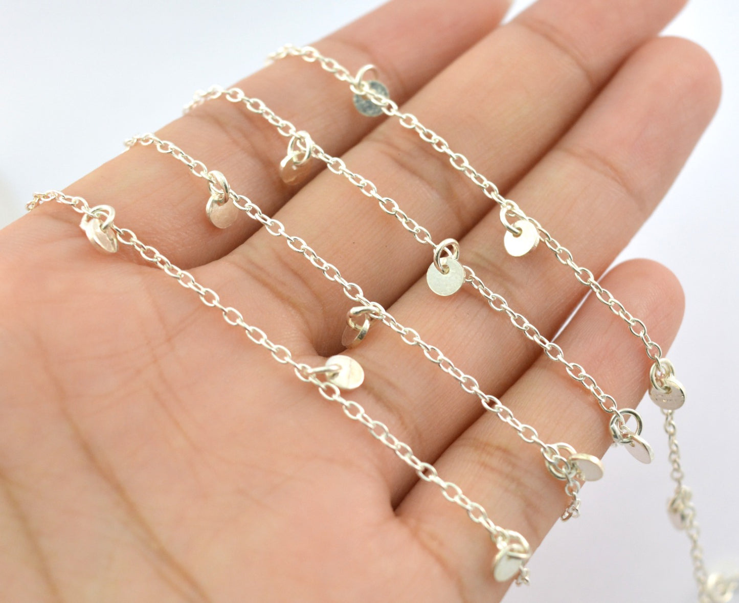 Graceful 925 Silver Gold Rosary Chain - Stone 4.00mm