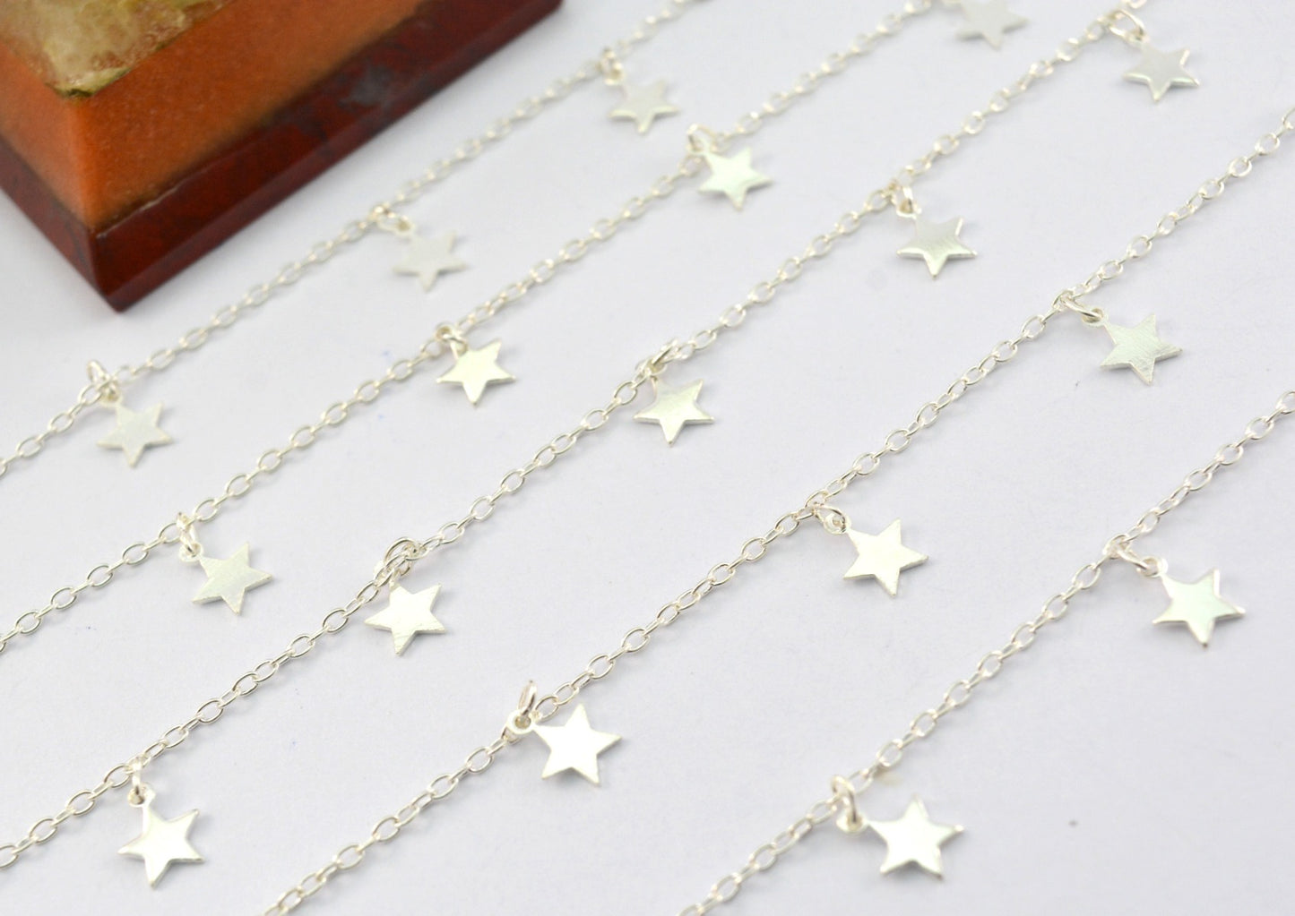 Radiant Rosary Chain - Stone 925 Silver Gold 6.20mm