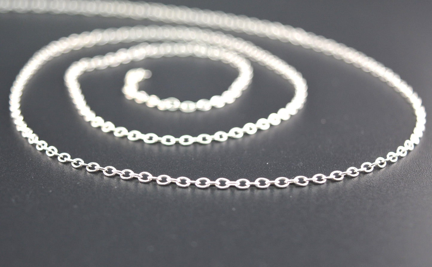 Classic Rosary Chain - Stone 925 Silver 2.20mm