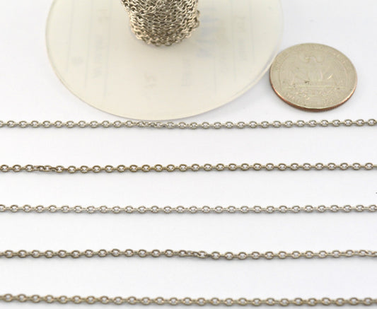 Trendy Stone Rosary Chain in 925 Silver - 2.20mm