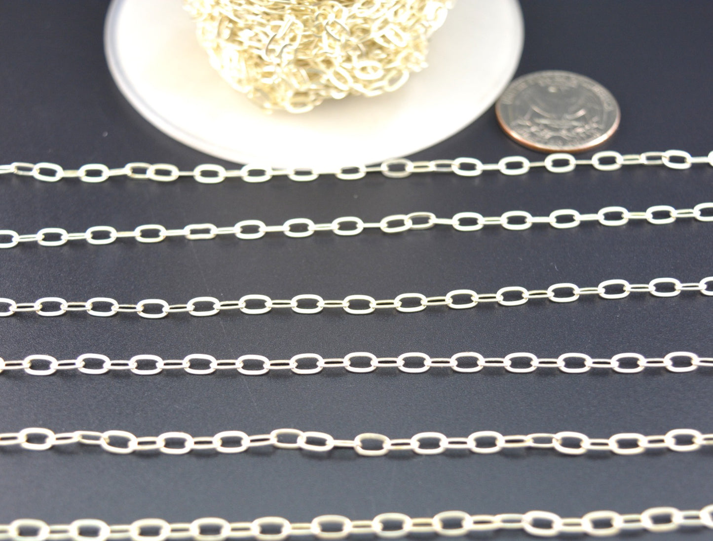 925 Silver Rosary Chain with Stone - 5.20mm