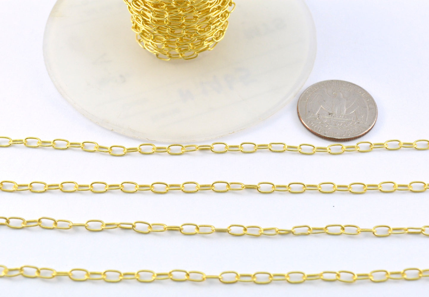 Gorgeous 925 Silver Gold Rosary Chain - Stone 5.20mm