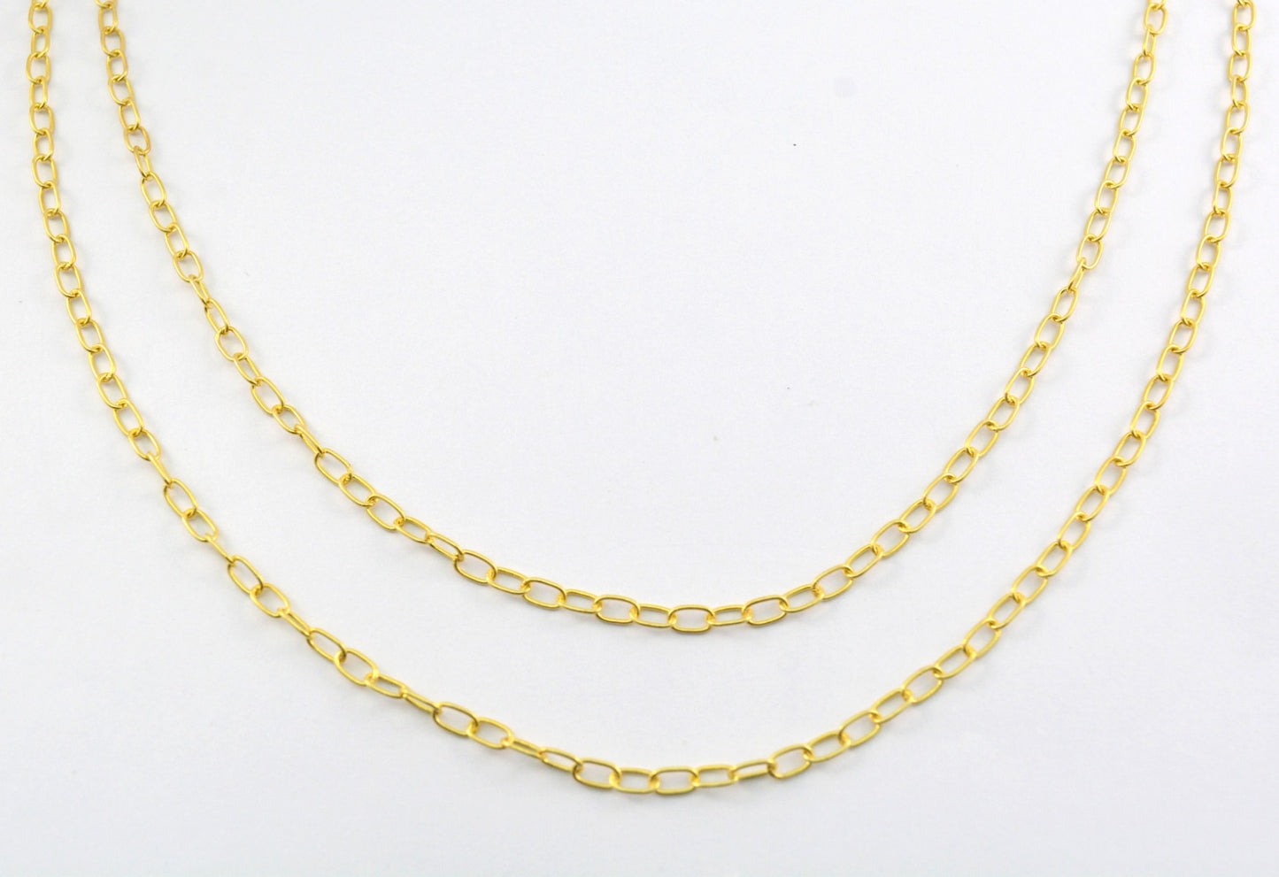 Gorgeous 925 Silver Gold Rosary Chain - Stone 5.20mm