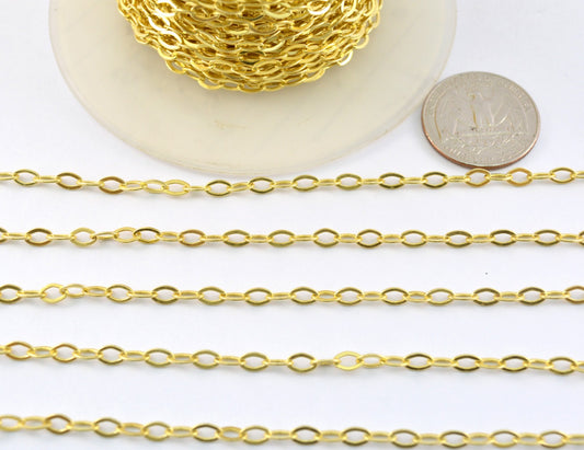 Gorgeous 925 Silver Gold Rosary Chain - Stone 5.50mm