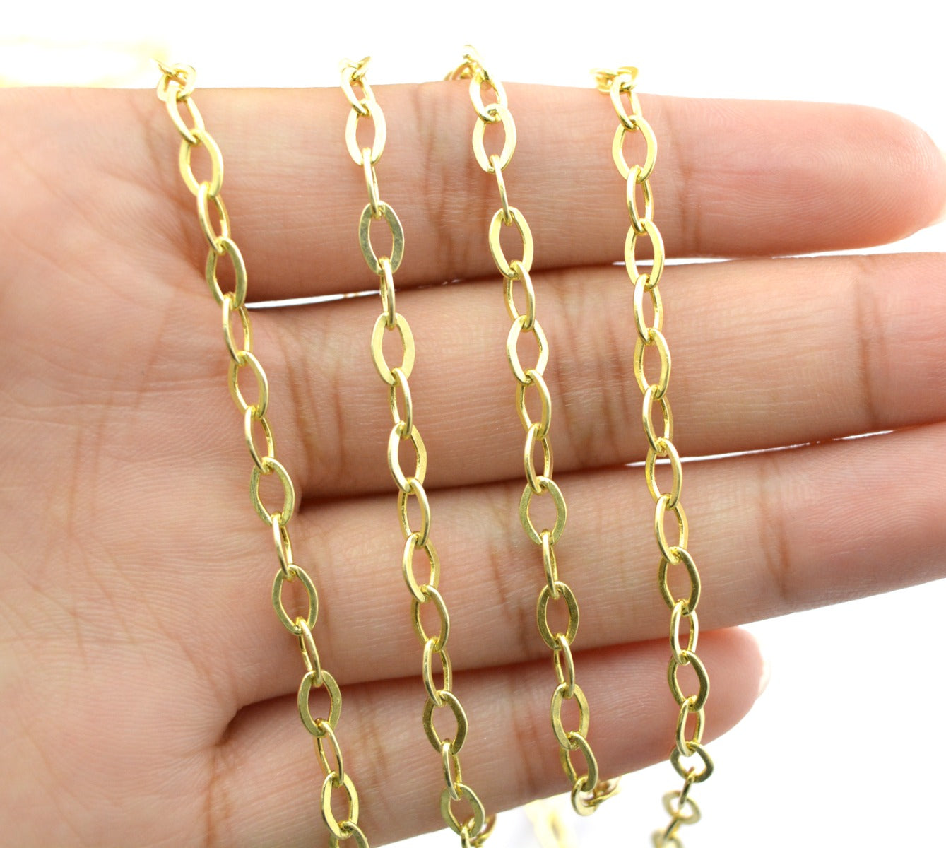 Gorgeous 925 Silver Gold Rosary Chain - Stone 5.50mm