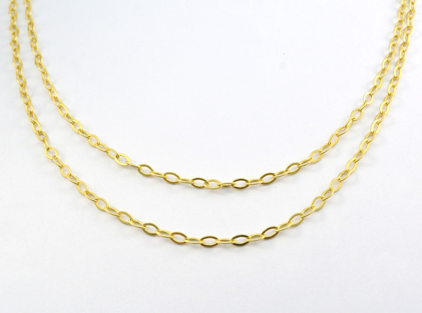 Gorgeous 925 Silver Gold Rosary Chain - Stone 5.50mm