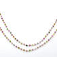 Gorgeous  18k Solid White Gold Rosary Chain  With Multi Tourmaline Stone , 3mm Size -  SGGRC-001B Sold By 1 Inch.