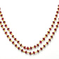 18k Solid Gold Rosary Chain With Natural Ruby Stone, 3.50mm Sold By 1 Inch