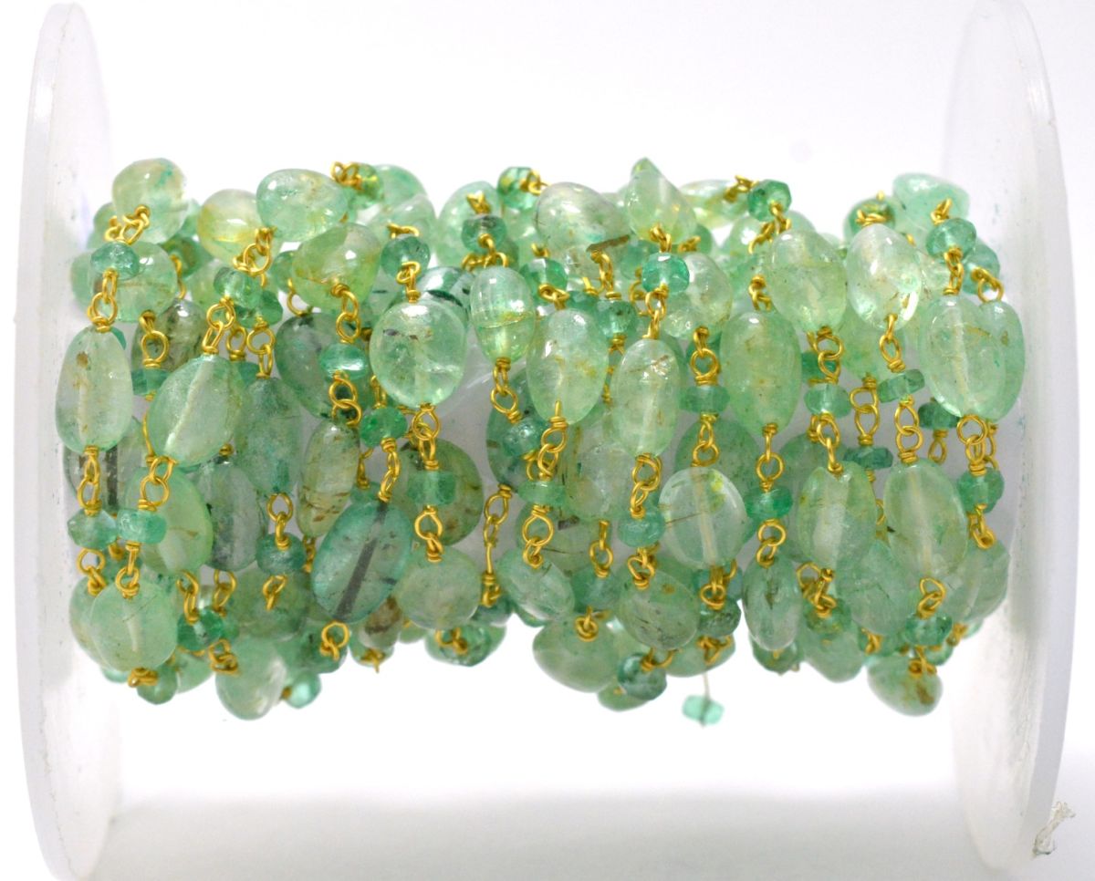 18k Solid Gold Rosary chain with AAA Quality Sold By 1 Inch