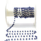 Handmade 14k Solid White Gold Rosary Chain Studded With Natural Sapphire in 2.2.50mm Size - SGGRC-012B, Sold By 1 Inch.
