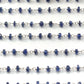 Handmade 14k Solid White Gold Rosary Chain Studded With Natural Sapphire in 2.2.50mm Size - SGGRC-012B, Sold By 1 Inch.