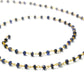 Elegant 14k  Solid Gold Rosary Chain With Natural Sapphire Stone - 2-2.50mm Size  - SGGRC-012A, Sold By 1 Inch.