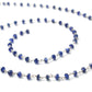 Handmade 14k Solid White Gold Rosary Chain Studded With Natural Sapphire in 2.2.50mm Size - SGGRC-012B, Sold By 1 Inch.