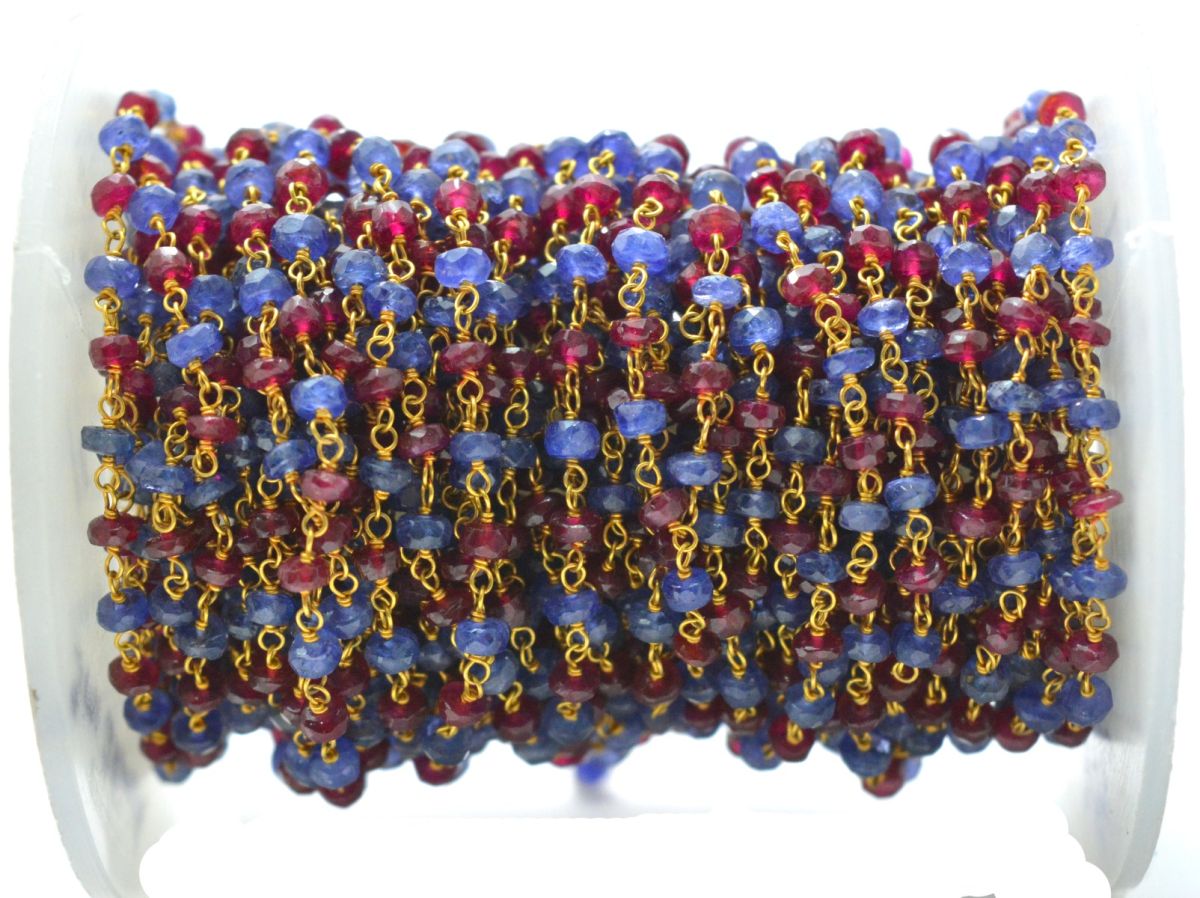 Impressive 14k  Solid yellow Gold  Rosary Chain in Roundel Shape , 3mm Size - SGGRC-013, Sold By 1 Inch.