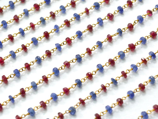 Impressive 14k  Solid yellow Gold  Rosary Chain in Roundel Shape , 3mm Size - SGGRC-013, Sold By 1 Inch. - view 3