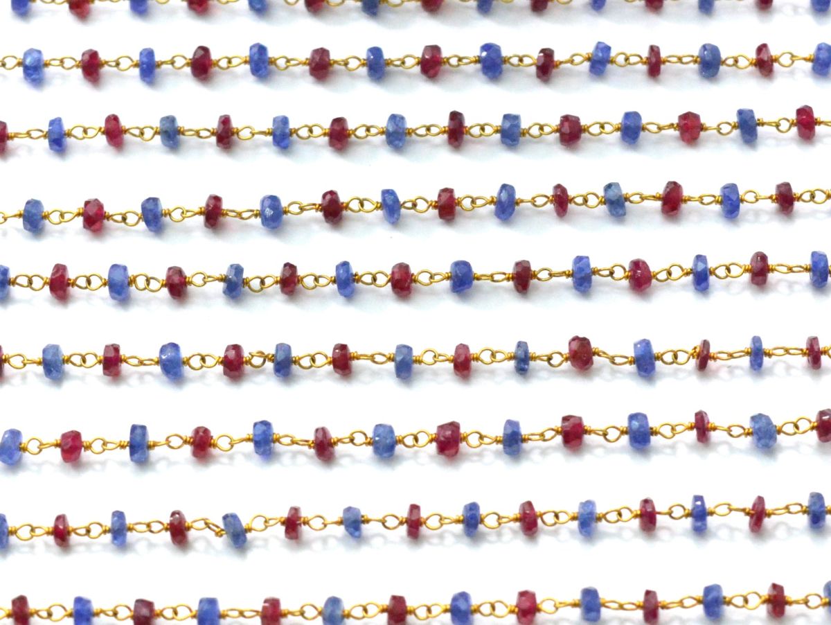 Impressive 14k  Solid yellow Gold  Rosary Chain in Roundel Shape , 3mm Size - SGGRC-013, Sold By 1 Inch.