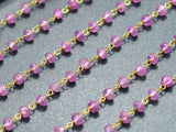 Handcrafted  14k  Solid yellow Gold Rosary Chain With AAA Quality , 3mm Size - SGGRC-014, , Sold By 1 Inch.