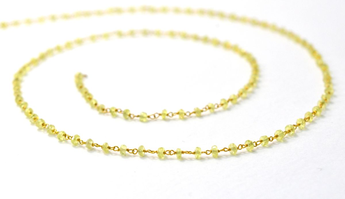 Lovely 18k Solid Gold Rosary Chain With AAA Quality in Roundel Shape , 2.50 mm Size  - SGGRC-015B, Sold By 1 Inch.