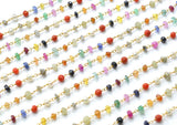 Impressive 14k Solid Gold Rosary Chain With AAA Quality With Mix  Shape,3-3.5 mm Size  - SGGRC-017, Sold By 1 Inch.