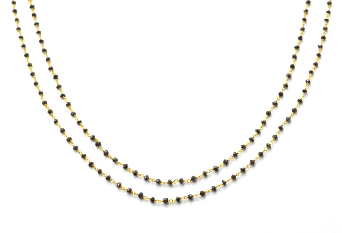 14k Solid Gold Rosary Chain With AA Quality in Roundel Shape  - SGGRC-018, Sold By 1 Inch.