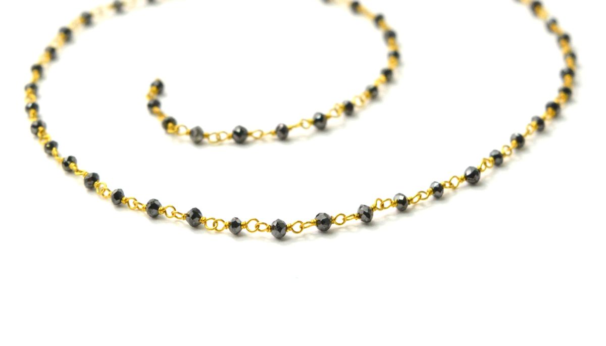 14k Solid Gold Rosary Chain With AAA Quality in 2mm Size - SGGRC-019, Sold By 1 Inch.