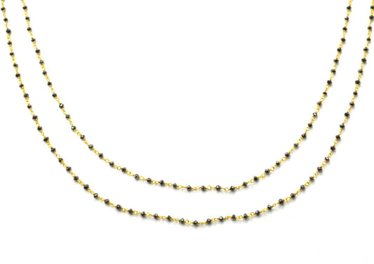 14k Solid Gold Rosary Chain With AAA Quality in 2mm Size - SGGRC-019, Sold By 1 Inch. - view 3