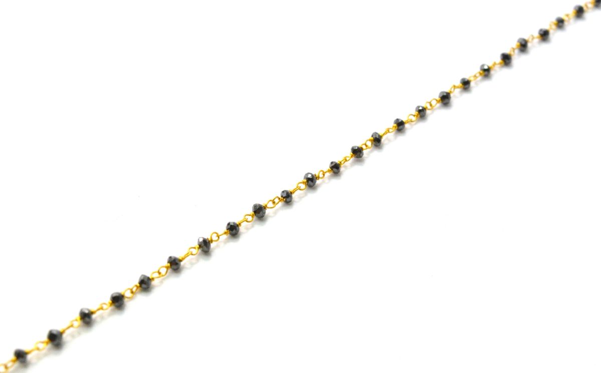 14k Solid Gold Rosary Chain With AAA Quality in 2mm Size - SGGRC-019, Sold By 1 Inch.