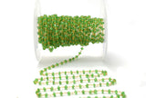 18k Solid Gold Rosary Chain With AAA Quality Peridot - 2.50 mm Sold By 1 Inch