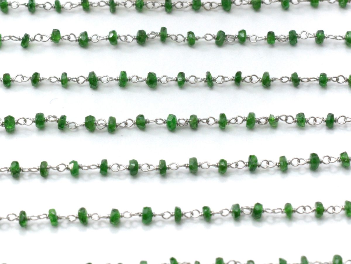 Stunning 14k Solid White Gold Rosary Chain With AAA Quality in 2.50 mm Size  - SGGRC-023B, Sold By 1 Inch.