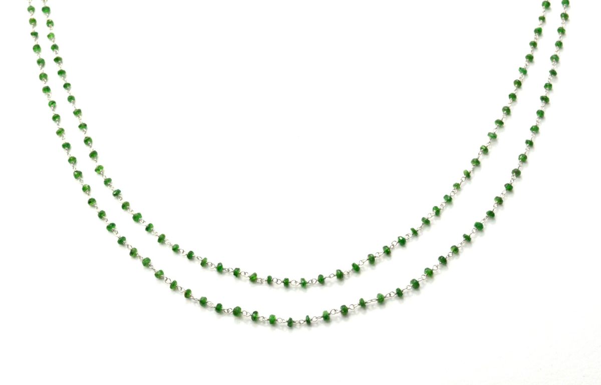 Stunning 14k Solid White Gold Rosary Chain With AAA Quality in 2.50 mm Size  - SGGRC-023B, Sold By 1 Inch.