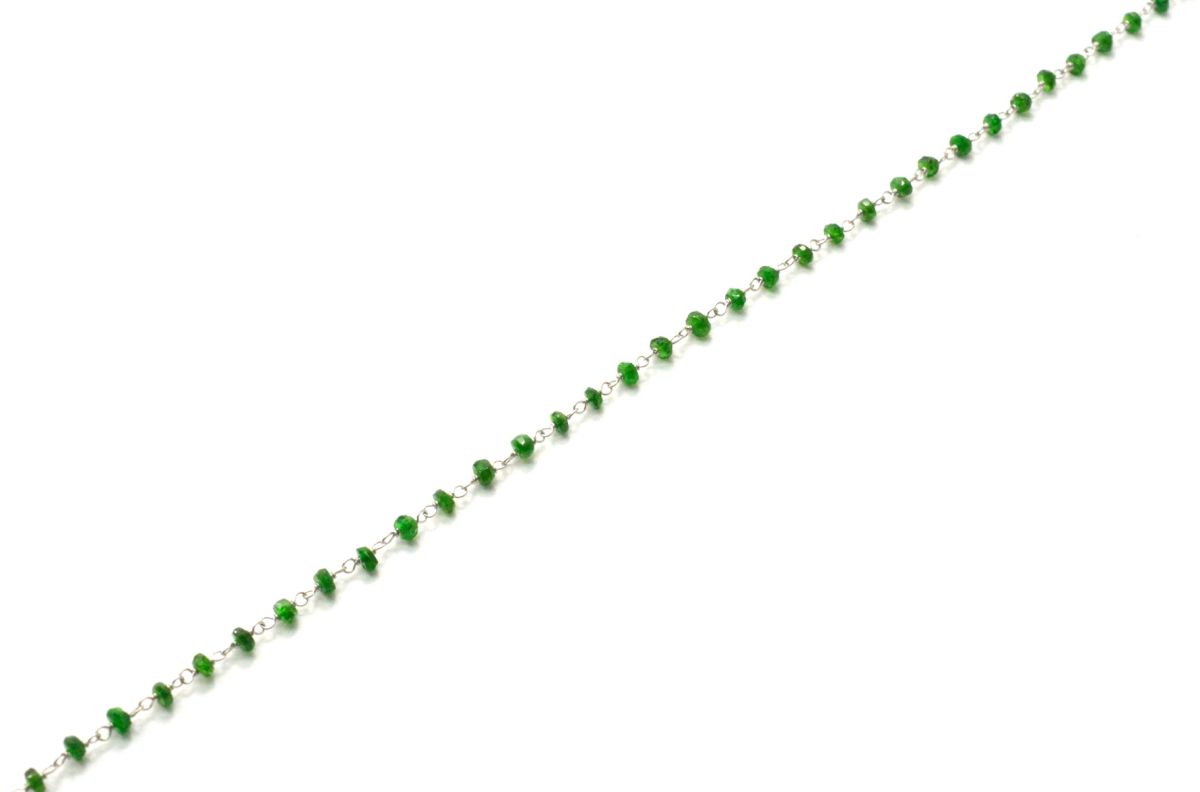 Stunning 14k Solid White Gold Rosary Chain With AAA Quality in 2.50 mm Size  - SGGRC-023B, Sold By 1 Inch.