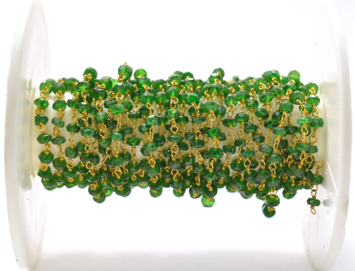 Beautiful 14k Solid Gold Rosary Chain With AAA Quality-  2.50 mm Size  - SGGRC-023A, Sold By 1 Inch.