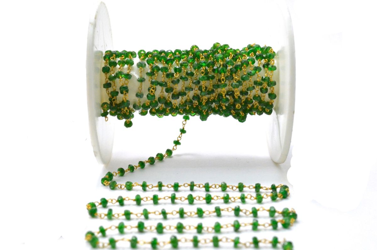 Beautiful 14k Solid Gold Rosary Chain With AAA Quality-  2.50 mm Size  - SGGRC-023A, Sold By 1 Inch.