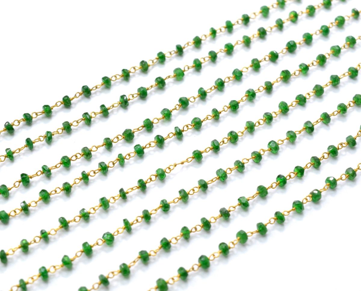 Beautiful 14k Solid Gold Rosary Chain With AAA Quality-  2.50 mm Size  - SGGRC-023A, Sold By 1 Inch.