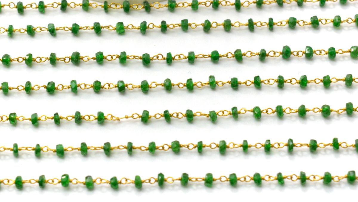 Beautiful 14k Solid Gold Rosary Chain With AAA Quality-  2.50 mm Size  - SGGRC-023A, Sold By 1 Inch.