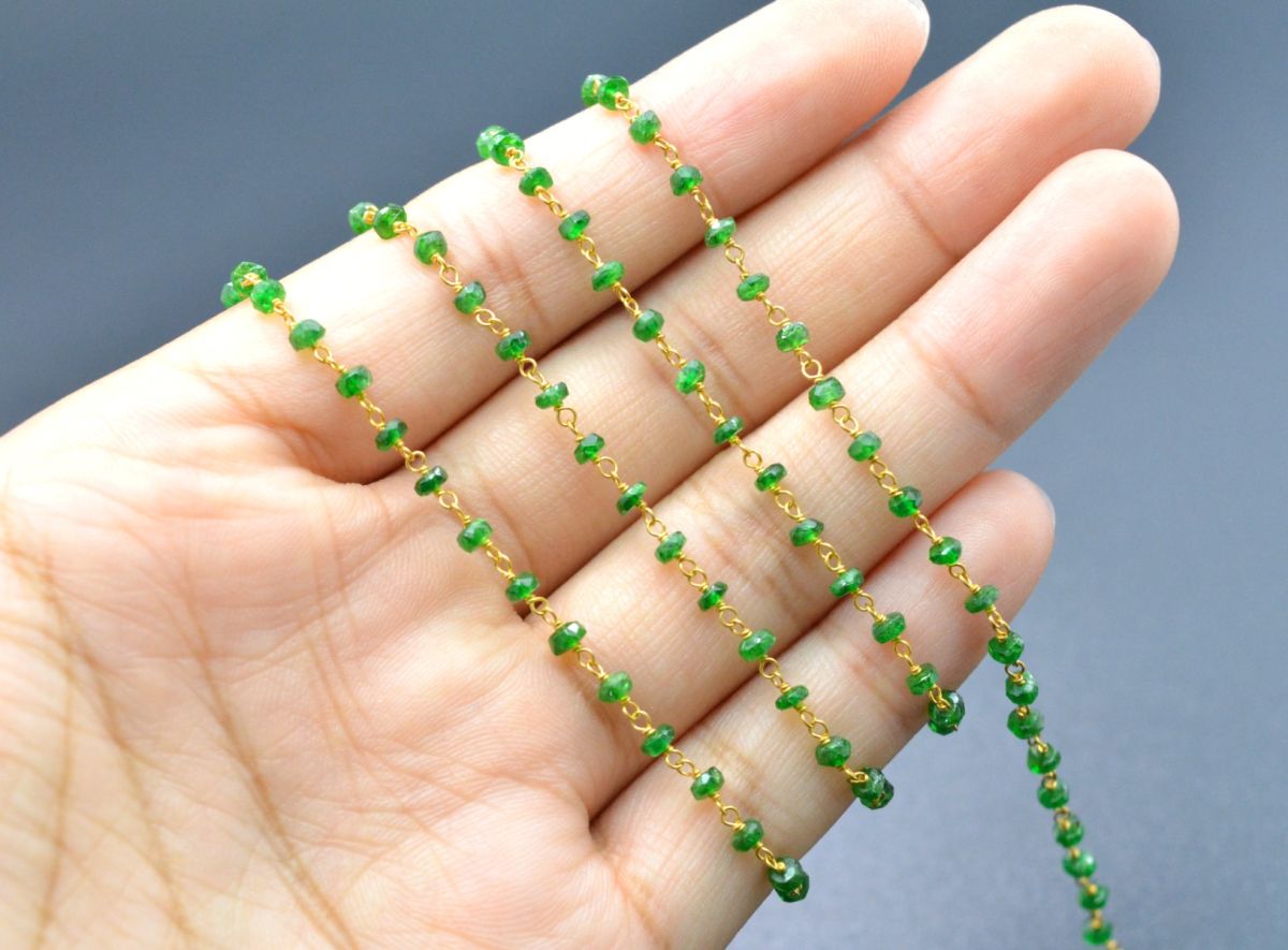 Beautiful 14k Solid Gold Rosary Chain With AAA Quality-  2.50 mm Size  - SGGRC-023A, Sold By 1 Inch.