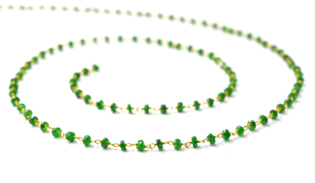 Beautiful 14k Solid Gold Rosary Chain With AAA Quality-  2.50 mm Size  - SGGRC-023A, Sold By 1 Inch.