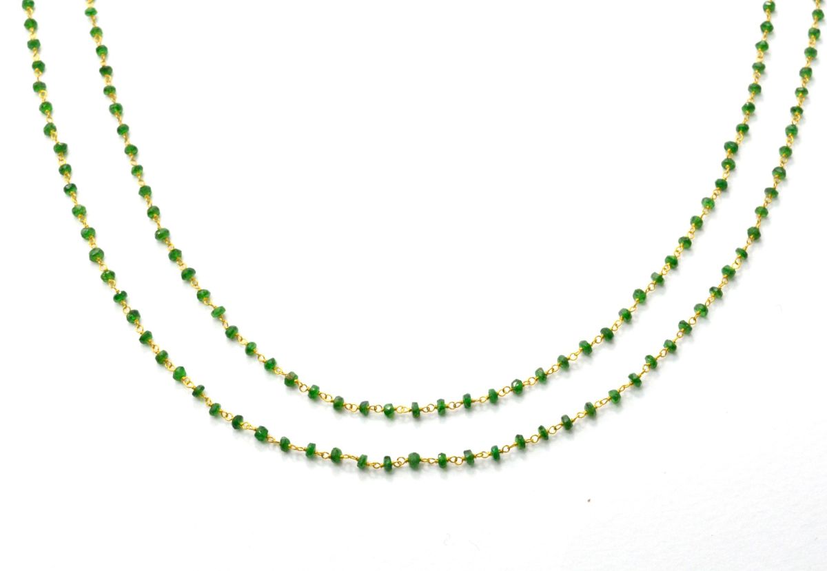 Beautiful 14k Solid Gold Rosary Chain With AAA Quality-  2.50 mm Size  - SGGRC-023A, Sold By 1 Inch.